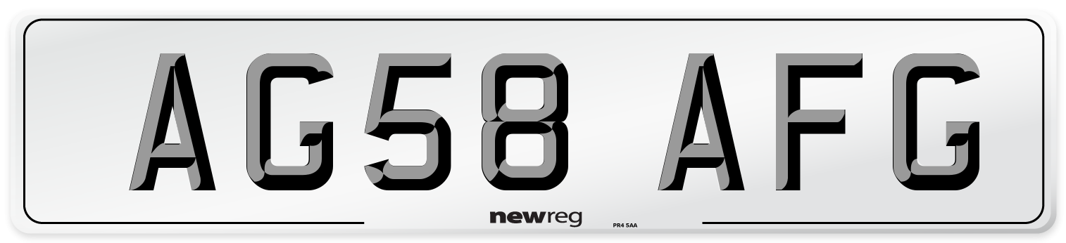 AG58 AFG Number Plate from New Reg